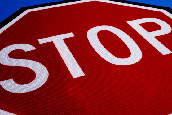 close-up of a stop sign