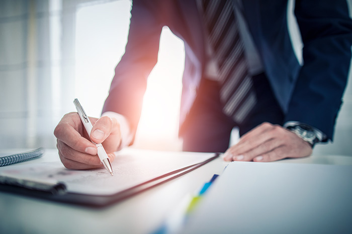 lawyer reviewing paperwork